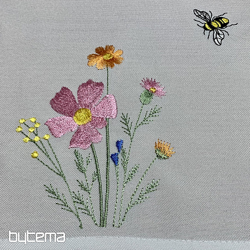 Hímzett terítő és sál Rét és méhek