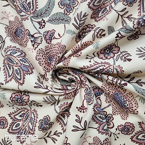 Pamut anyag VIRÁGOK BOHO