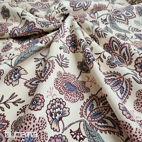 Pamut anyag VIRÁGOK BOHO