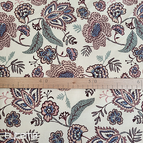 Pamut anyag VIRÁGOK BOHO