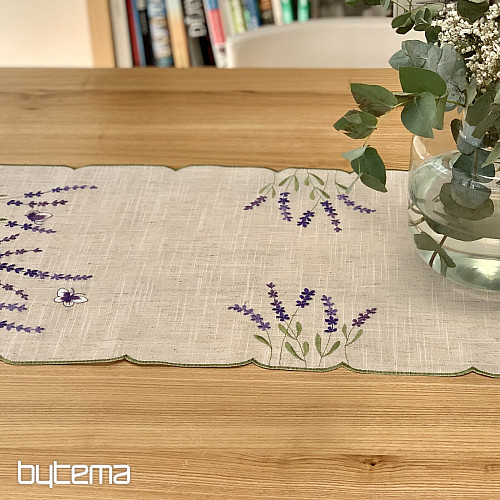 Hímzett terítő és sál LEVENDULA