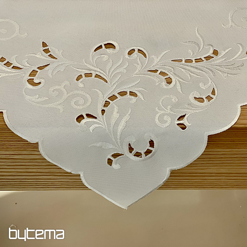 Asztalterítő és sál FEHÉR ÁLOM hímzéssel