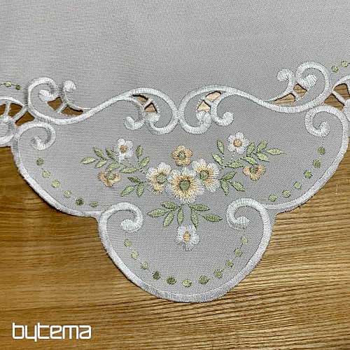 Abrosz és sál VIRÁGOK barackos hímzéssel