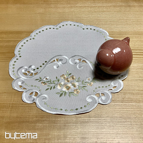 Abrosz és sál VIRÁGOK barackos hímzéssel