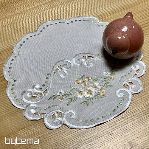 Abrosz és sál VIRÁGOK barackos hímzéssel