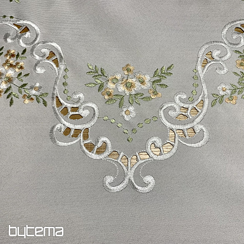 Abrosz és sál VIRÁGOK barackos hímzéssel