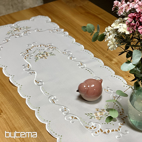 Abrosz és sál VIRÁGOK barackos hímzéssel