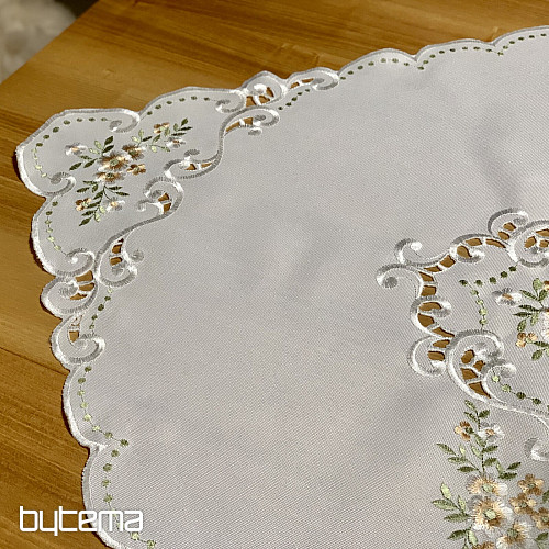 Abrosz és sál VIRÁGOK barackos hímzéssel