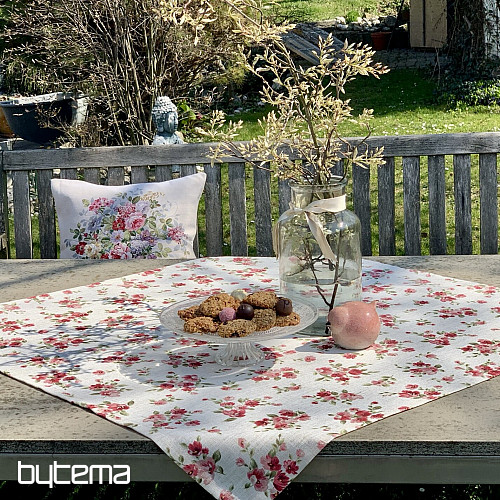 Terítő és sál VIRÁGOK LINÓ piros