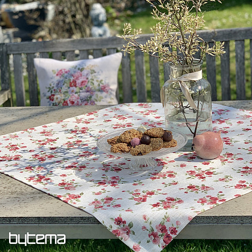 Terítő és sál VIRÁGOK LINÓ piros