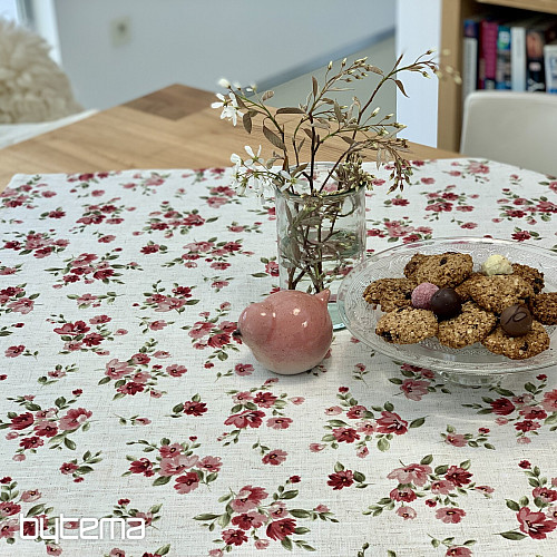 Terítő és sál VIRÁGOK LINÓ piros