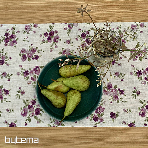 Terítő és sál VIRÁGOK LINÓ lila