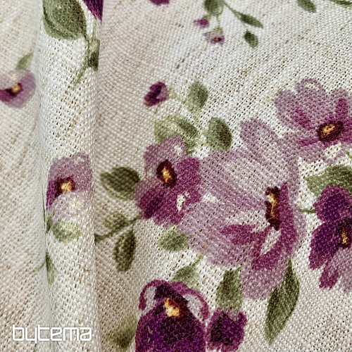 Terítő és sál VIRÁGOK LINÓ lila