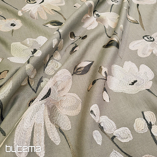 RICAMATO HÍMZÉSŰ Dekoratív anyag lenvászonnal