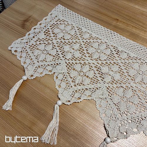 Kész ólomüveg függöny CROCHET LACE BEIGE