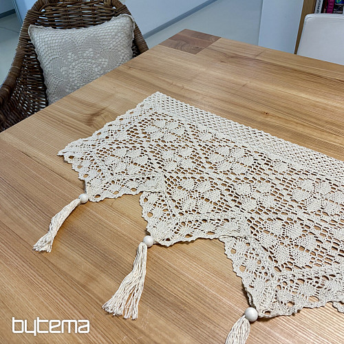 Kész ólomüveg függöny CROCHET LACE BEIGE