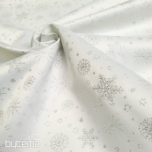 Dekoratív teflon szövet FLAKES COPO LUREX ezüst