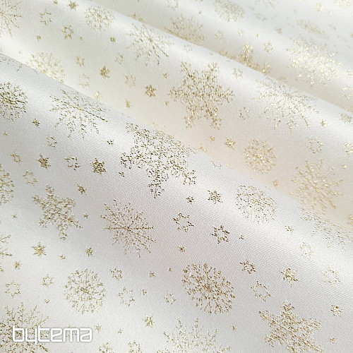 Dekoratív teflon szövet FLAKES COPO LUREX arany
