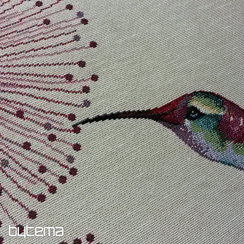 Gobelin párnahuzat HUMMINGBIRD LILA VIRÁG