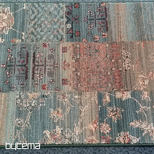 Luxus gyapjú futófelület ROYAL PATCHWORK zöld