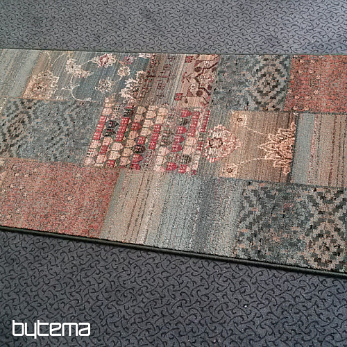 Luxus gyapjú futófelület ROYAL PATCHWORK zöld
