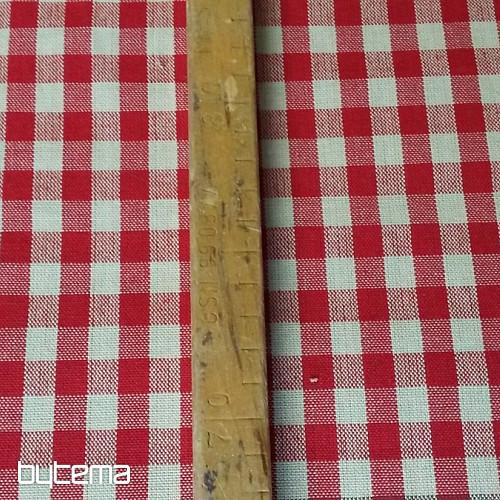 Kockás szövet MERIGNAC bézs / piros
