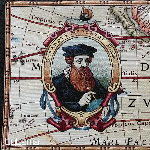 Nagyméretű GERHARD MERCATOR gobelin párnahuzat