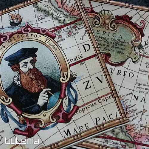 Nagyméretű GERHARD MERCATOR gobelin párnahuzat