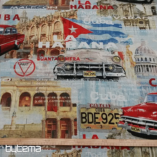 dekoratív szövet CUBA retro design