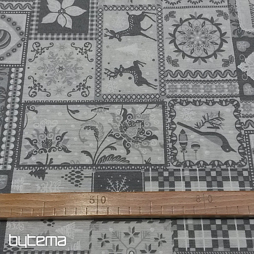 Dekoratív szövet karácsonyi TIROL szürke