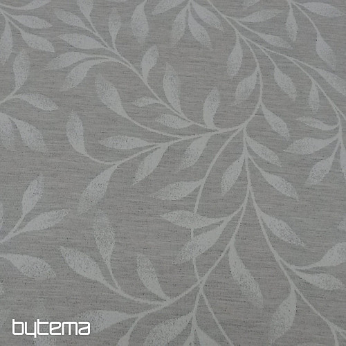 Dekoratív jacquard szövet NIGHT LEAFS szürke