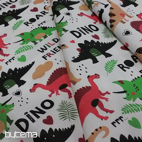 Gyerek pamut szatén DINOSAUR digitális nyomtatás