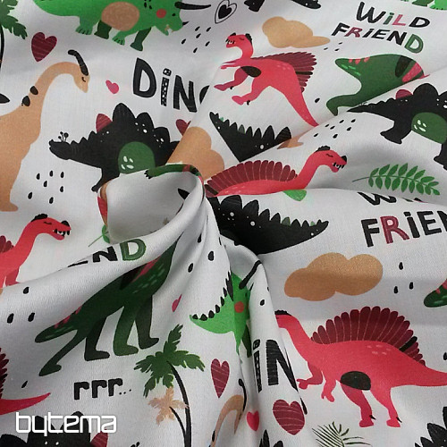 Gyerek pamut szatén DINOSAUR digitális nyomtatás