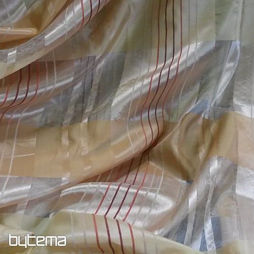 Függöny - voile és organza kombinációja zseníliacsíkokkal