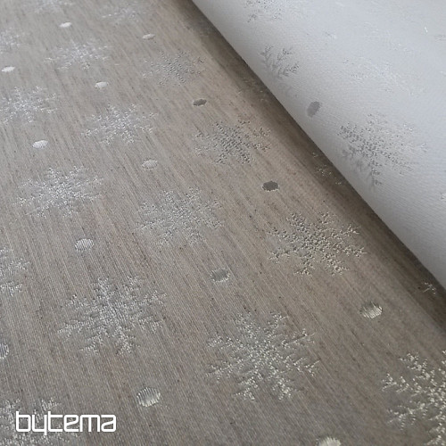 Karácsonyi díszszövet asztalterítőhöz Flake beige 002 szélesség 280