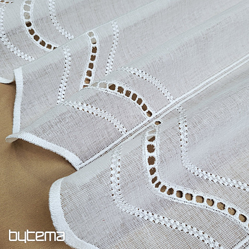 Modern hímzett függöny V52 krém fehér