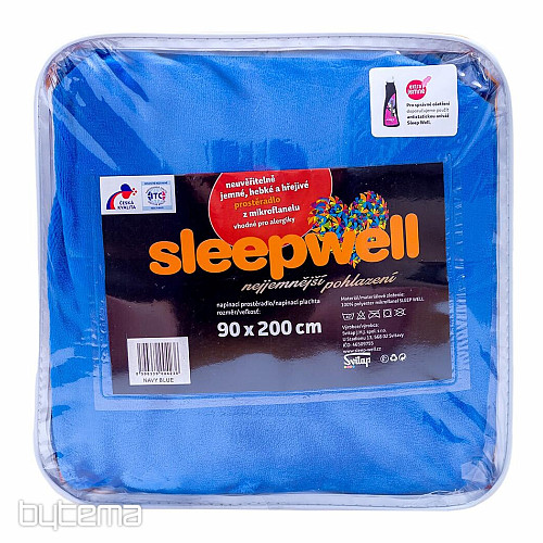Mikro flanel lepedő SLEEP WELL sötétkék