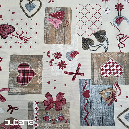 Dekoratív szövet TM PATCHWORK bordó