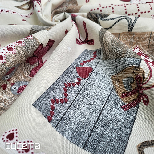 Dekoratív szövet TM PATCHWORK bordó