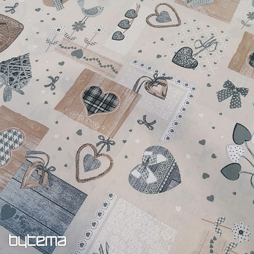 Díszszövet TM PATCHWORK bézs