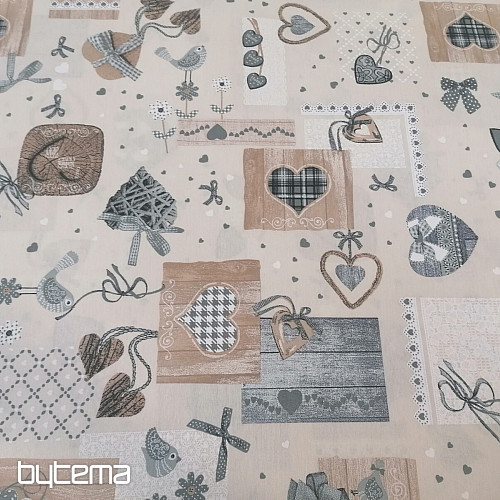 Díszszövet TM PATCHWORK bézs