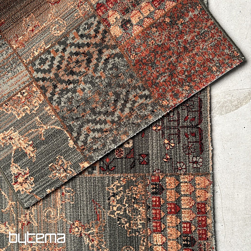 Luxus gyapjú futófelület ROYAL PATCHWORK zöld