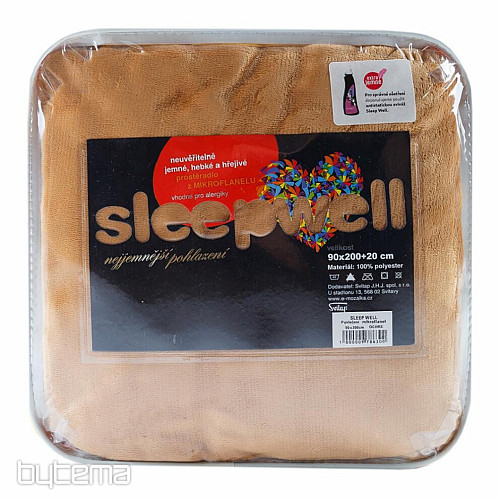 Mikroflanel lepedő SLEEP WELL okker
