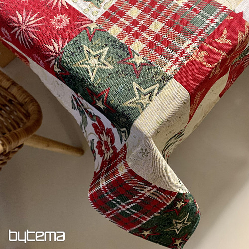 Karácsonyi gobelin terítő és sál HOLLY