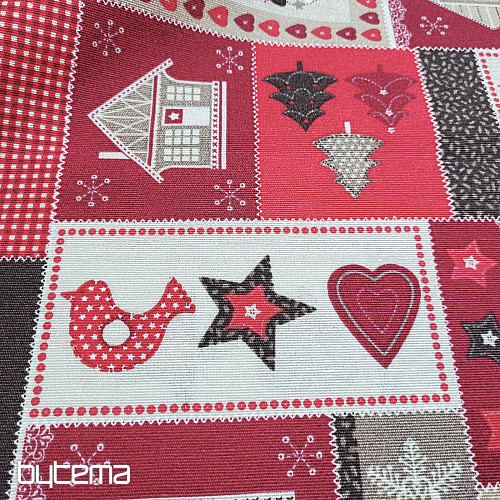 Karácsonyi dekorációs anyag KARÁCSONYI AJÁNDÉK piros-szürke