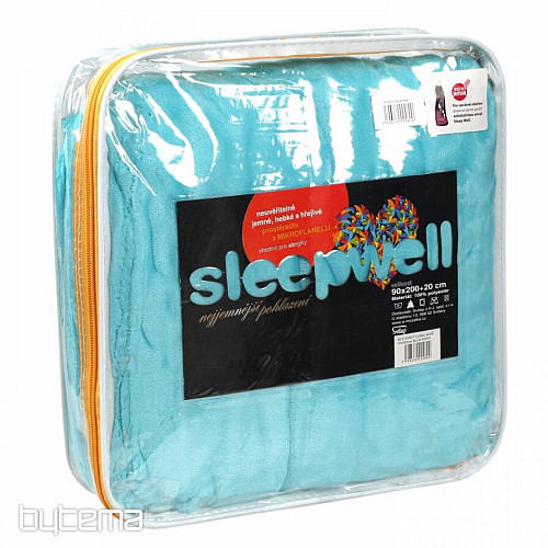 Mikro flanel lepedő SLEEP WELL türkiz