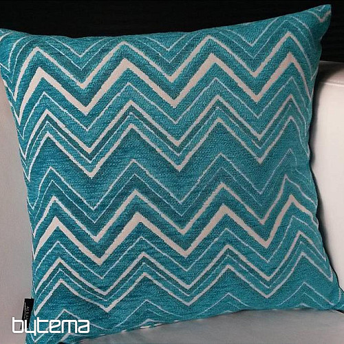 Dekoratív párnahuzat ZIG ZAG kék türkiz