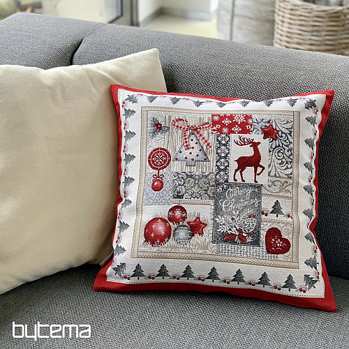 Karácsonyi gobelin párnahuzat BOLDOG KARÁCSONYT