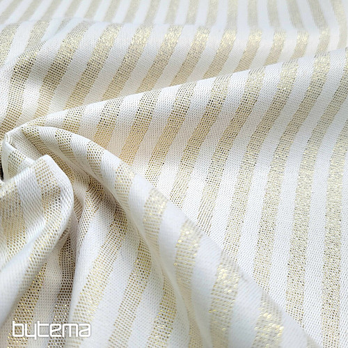 Dekoratív jacquard szövet STRIPES arany