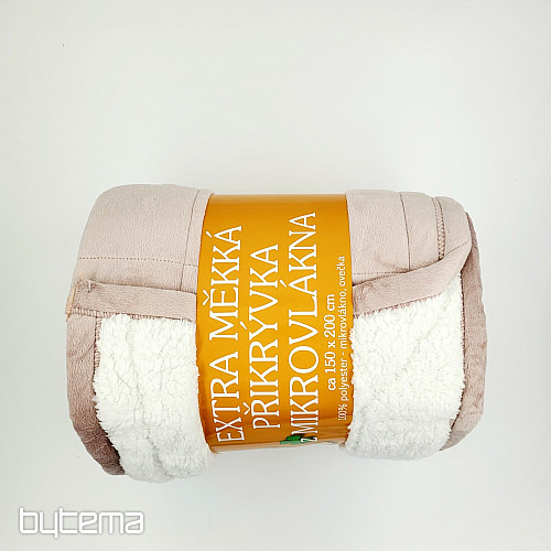 mikroszálas takaró EXTRA SOFT SHEEP varrással bézs-szürke